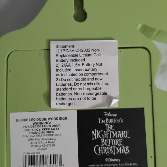 NBc Nightmare before Christmas disney nbc oogie boogie light  table Decor Nwt - Picture 4 of 4
